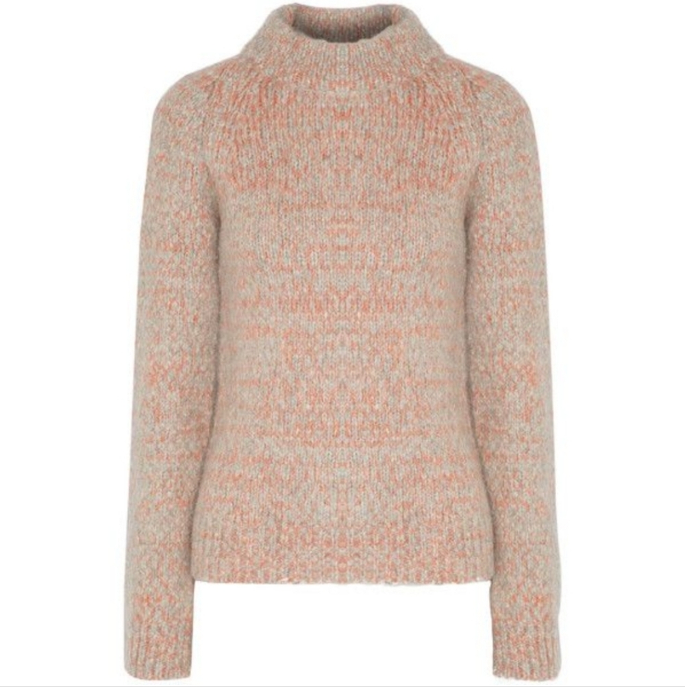 DUFFY Marled Cable Knit Alpaca Blend Sweater